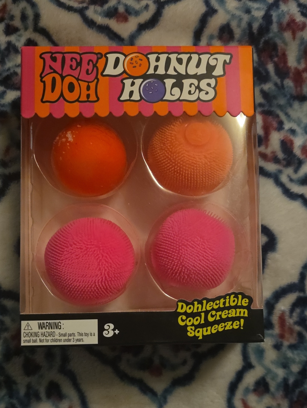 DOH-NUT HOLES Doughnut Squeeze Toys - Pink & Orange